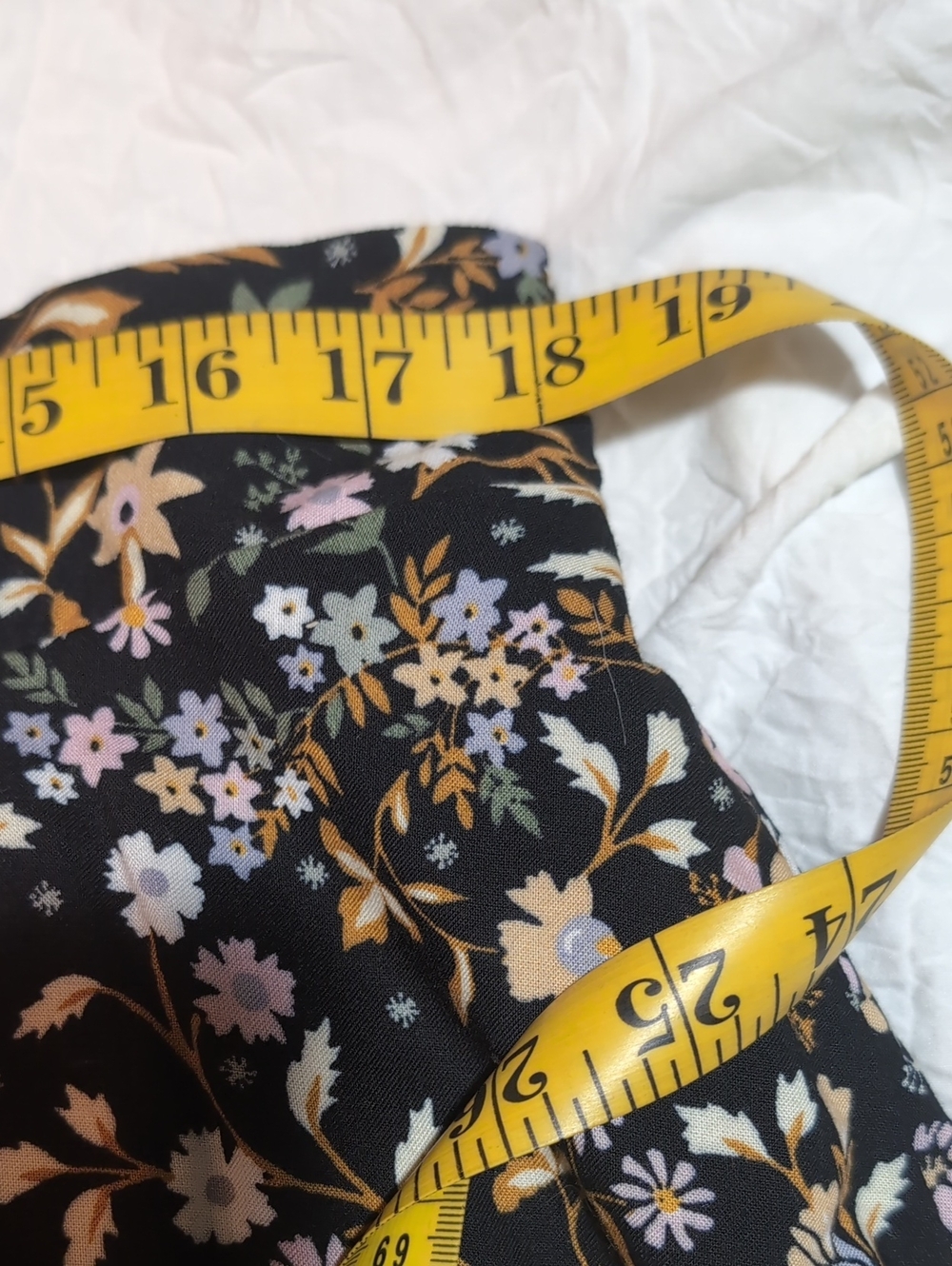 Plus Size croft & barrow Black Maxi Skirt with Mustard and Lilac Floral Print - Picture 5 of 9